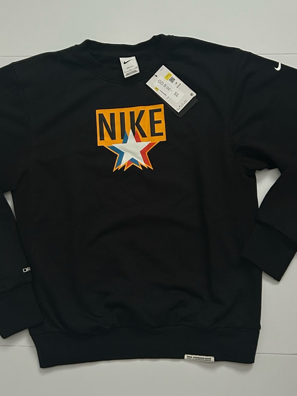 Nike Dri-FIT Men’s Black Crewneck Logo Graphic Pullover Sweatshirt S NWT